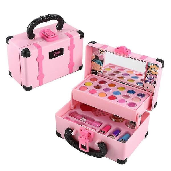 Børne-makeup-legetøjssæt til piger Vaskbart kosmetiklegetøjssæt Foregive leg Prinsesse øjenskygge blush læbestift makeup håndtaske
