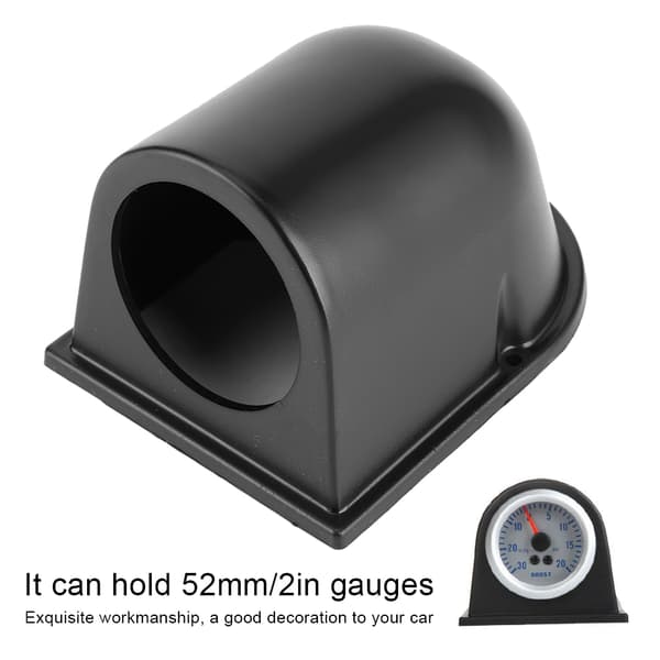 52mm/2in Enkelt Hål Mätarhållare Kopp Universal Svart Bil Instrumentpanel Mätare Pod