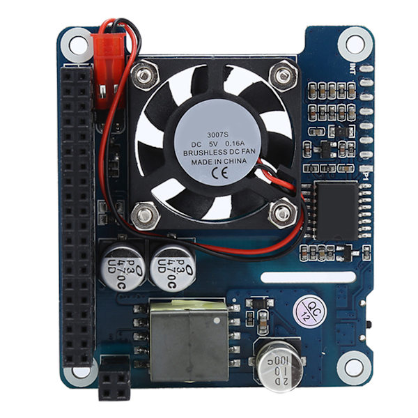 Udvidelseskort til Raspberry Pi 4b 3bPOE Power Over Ethernet Kølemodul Indbygget Blæser