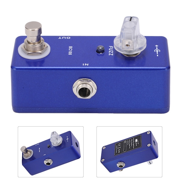 Fuzz Effect Mini Metal Effektorpedal med True Bypass Musiktillbehör