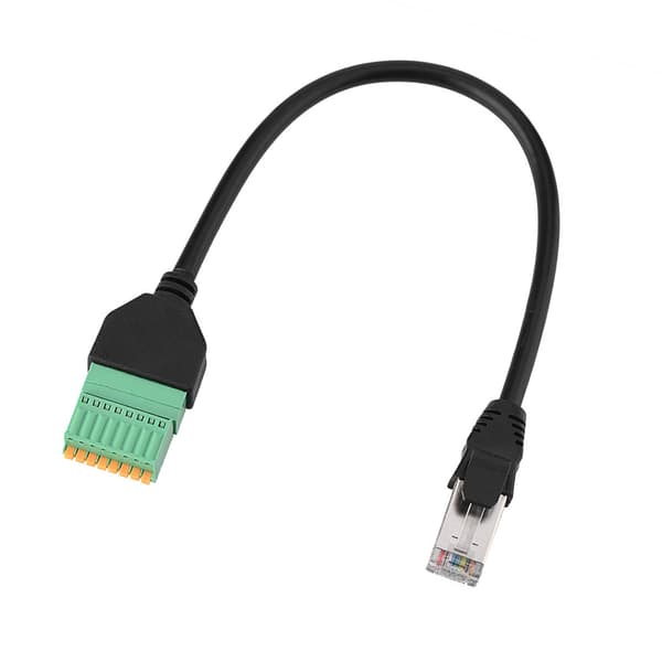 RJ45 Hankontakt till 8-Pin Fjäderanslutning Kopplingsplint Adapterkabel