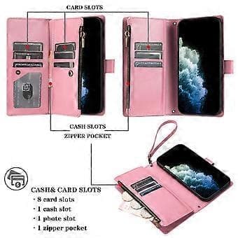 Kompatibel med Samsung Galaxy S20 FE 4G/5G Pung Etui Premium Lynlås Stor Plads Flip PU Læder Etui - Rosa