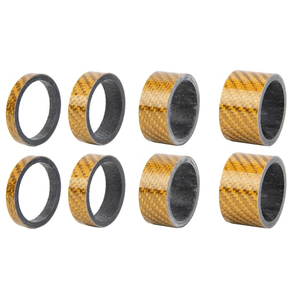 2 Set Kolfiber 5/10/15/20mm Cykel Headset Framgaffel Distansbricka Stam Cykelbricka Guld