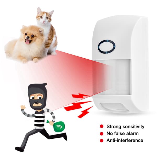 Trådlöst Infraröd Detektor Alarm - 433MHz PIR Sensor, Husdjursimmun - 110° Säkerhetslarm