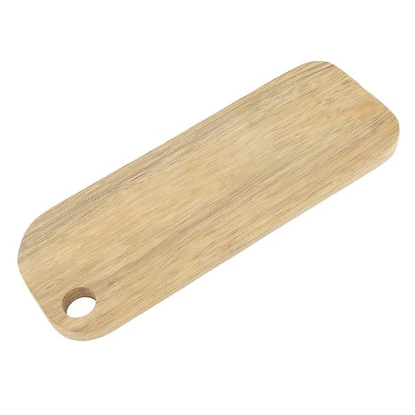 Skärbräda i trä med hängande hål, skärbräda för bröd, pizza, grönsaker, frukt, ost, servering, zebraträ, rektangulär L