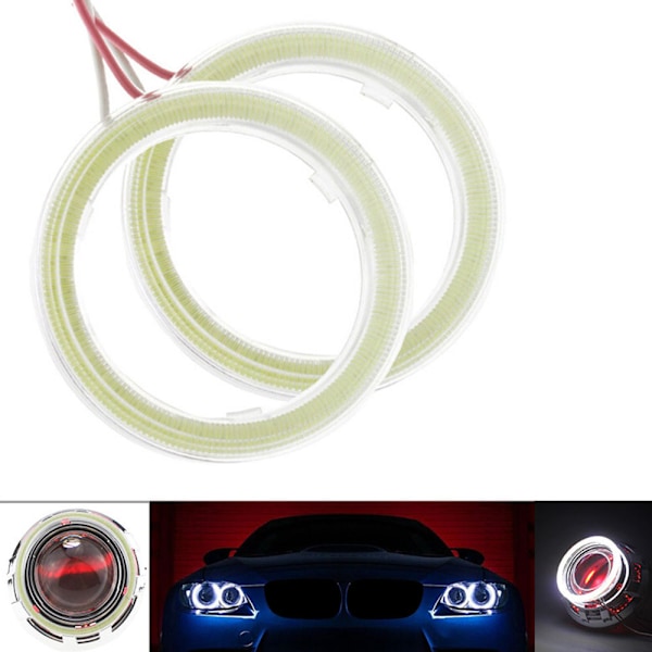 70mm Bil LED Änglaögon Strålkastare Halo Ringar Varselljus