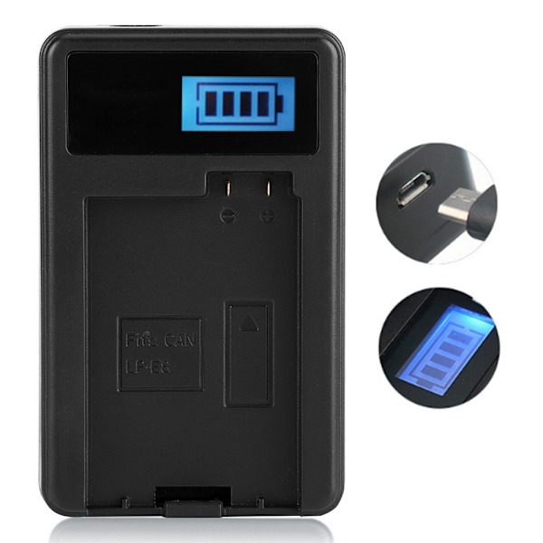 LP-E8 Kamerabatteri LPE8 + LCD Enkelt Oplader til Canon EOS 550D 600D 650D 700D