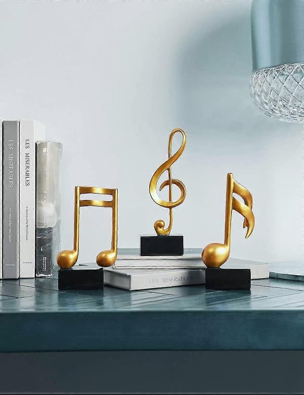 st Dekorativ Figur Node Skulptur Statue Moderne Musik Kunst Harpiks Guld