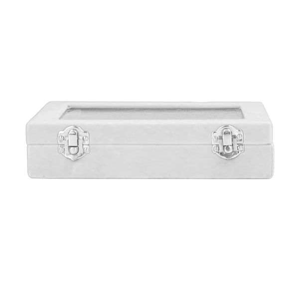 Smyckeskrin 7 Fack Sammet Smyckeshållare Förvaringsdisplay Fodral för Örhängen Armband Vit