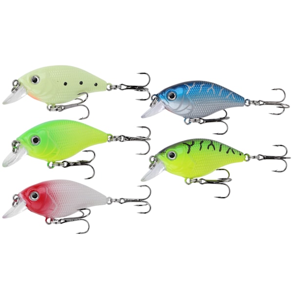 5 st Fisklockar Set Konstgjorda Färgglada Små Tjocka Fiskbeten Kit Fisketillbehör