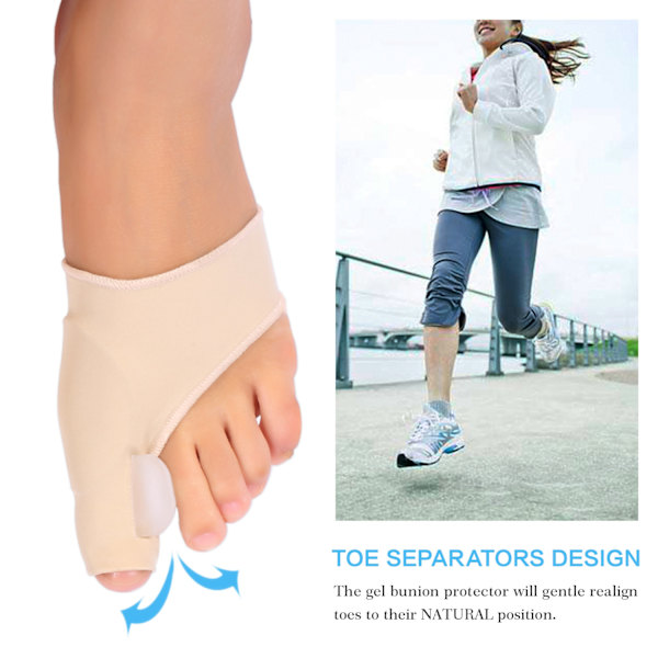 1 Par Bunion Pads Tå Bunion Corrector Protector Gel Polyuretan Tåspridare