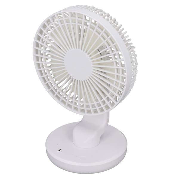 Lille Skrivebordsventilator USB-opladning Justerbar Vindhastighed 30 Grader Roterbar Støjsvag 1200mAh Mini-ventilatorer til Studerende