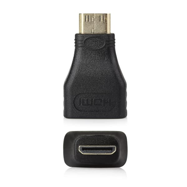 3 kpl Mini HDMI–HDMI-sovitin, uros–naaras, musta