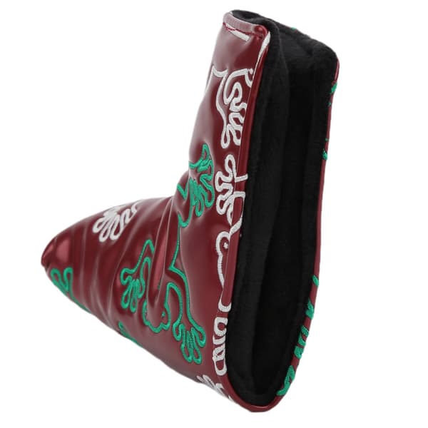 Golf Putter Headcover Broderade Putters PU Skyddande Huvudskydd Magnetisk Stängning Vinröd