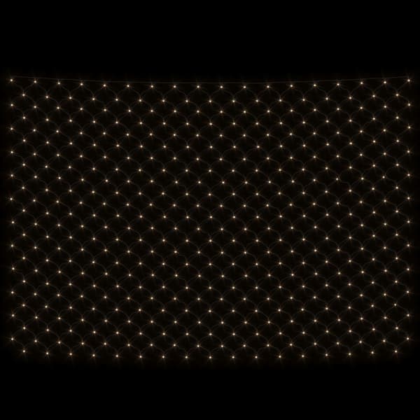 【03】vidaXL Lyskæde varm hvid 4x4 m 544 LED indendørs/udendørs Hvid Vit white