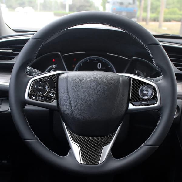 Kolfiber Ratt Knapp Strömbrytare Panel Trim Skydd Passar Honda Civic 10:e FC/FK 2016-2019 Typ A