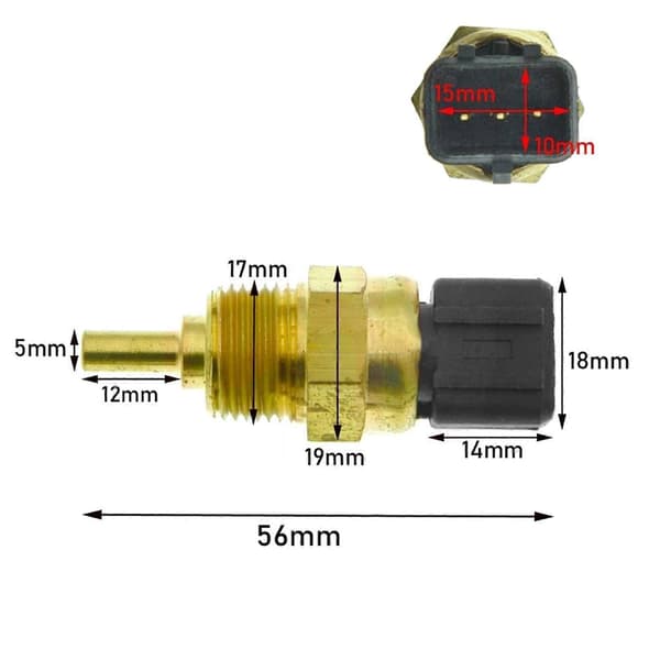【03】4X Bildeler Motorkølevæsketemperatursensor til Hyundai Kia 2000-2015 39220-38030 Black