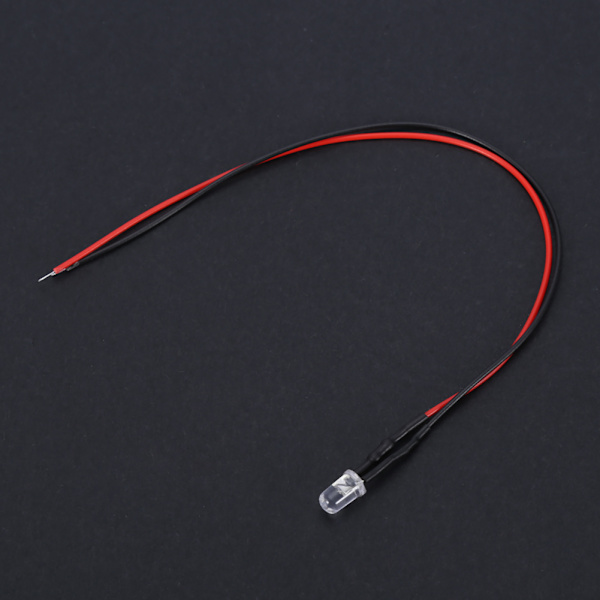 10 stk. 12V 5mm LED-lysdiode med ledning, flerfarvet LED-lyskabel 20 cm 0,06W (Pink)