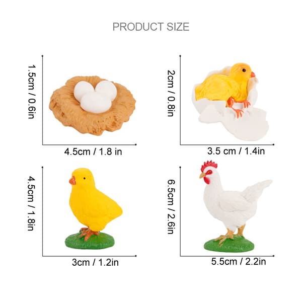 Hane Vækstcyklus Model Børn Miniature Simulation Dyr Tidlig Uddannelse Statue Legetøj