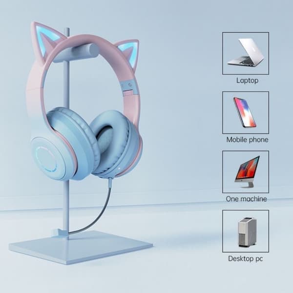 Over-ear Bluetooth-hovedtelefoner med sødt katteøre-design, trådløse Bluetooth-øretelefoner