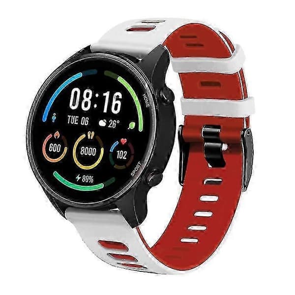 Til Garmin Venu Sq 20 mm blandet farve silikone urrem FMNH White-Red