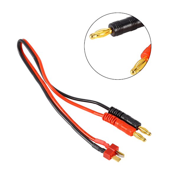 30 cm forbindelseskabel T-stik til 4 mm bananstik til IMAX B6 B6AC B8 opladere