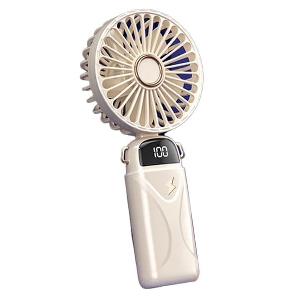 USB Genopladelig Håndholdt Ventilator 5 Justerbare Vindhastigheder Mini Bærbar Ventilator Digital Display Ventilator 800mAh