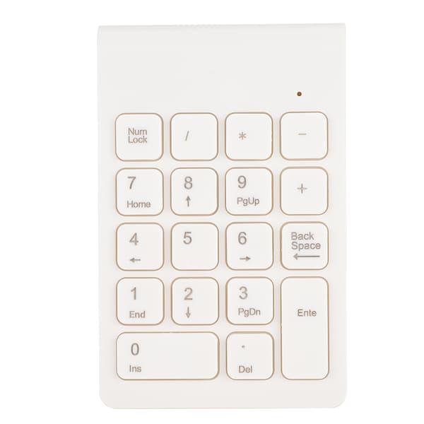 Mini Tastatur Trådløst Numerisk Tastatur 2.4G USB Ergonomisk Letvægts PC Computertilbehør Hvid