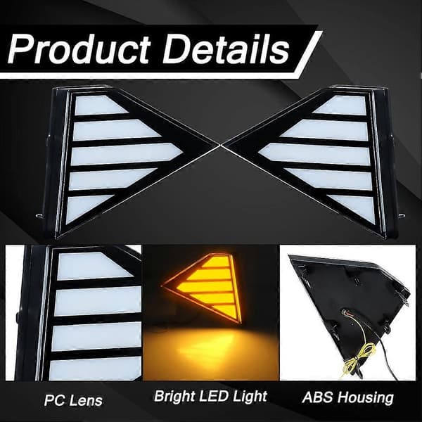 【03】LED kørelys til Toyota Hilux Travo Prerunner 2026 Forreste kofangerlys Blinklys Tilbehør Black