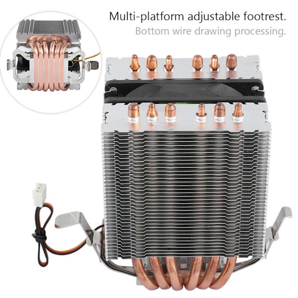 Computer CPU Blæsere Køler Køleplade 6 Heatpipe Til Intel LGA 1156/1155/1150/775