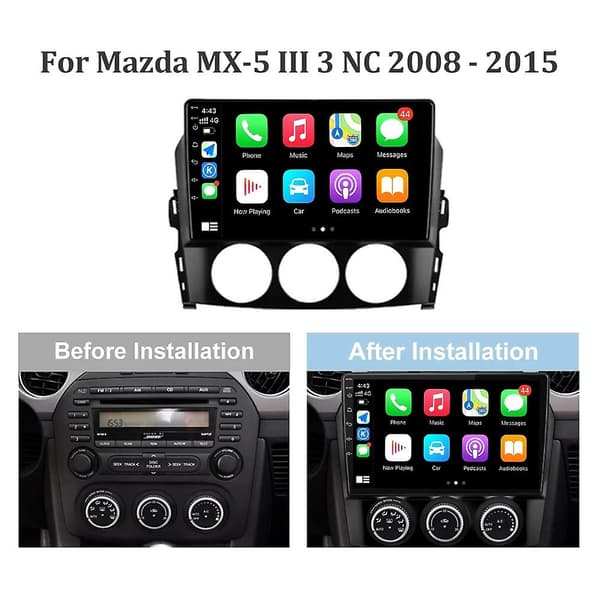 【03】Android bilradio til Mazda MX-5 MX5 MX 5 NC 2005-2015 Carplay bil multimedieafspiller navigation GPS 4Core 2+32GB