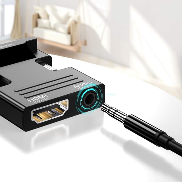 HDMI naaras-VGA urossovitin AUX-lähdöllä