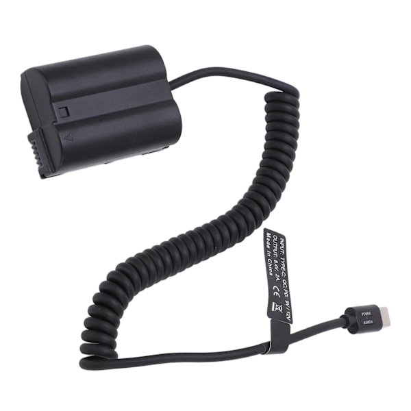 Type C Fuldt Dekodet Dummy Batteri Power Bank med EN EL15 Fjederkabel til D810 D850 Z5 Z6 Z6II Z7 Z7II Kamera