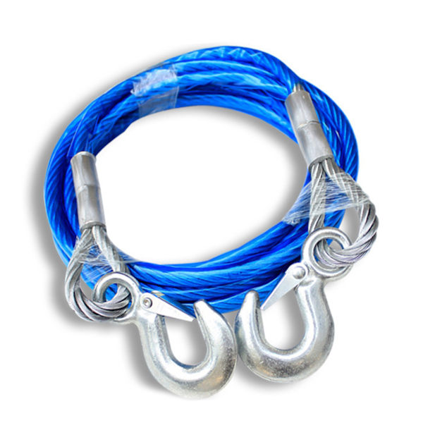Spil Wire Ståltråd Gummi Fortykket Bugseringstov Slidstærk Udskiftning til SUV Truck ATV UTV 5m/16.4ft 7 Tons