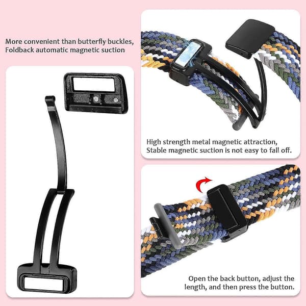 För Garmin Forerunner 265/255/Vivoactive 4/Venu 2 22 mm nylonarmband + vikbart spänne Starlight