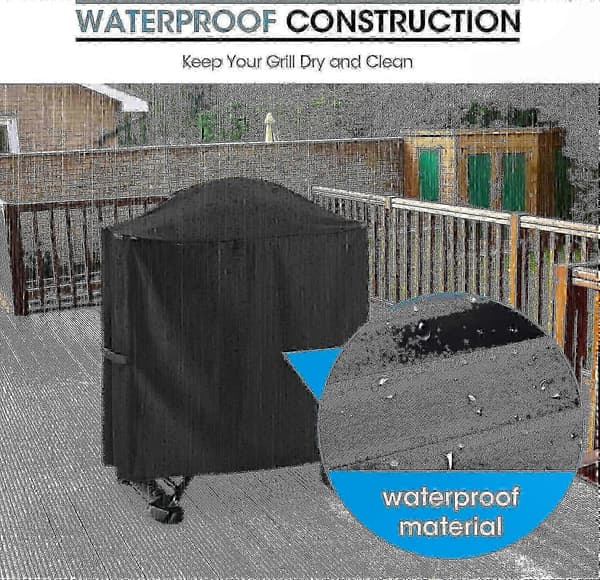 Grillovertræk til Q1000/Q2000-serien - Støvtæt, Vandtæt, UV-resistent - 54x76x69cm, Sort