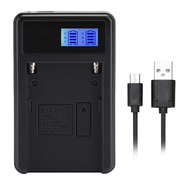 SEIVI Sort Plastik LED Video Lys LCD Elektrisk Mængde Display Kamera Batteri Oplader til Sony NP F550 F960 F970