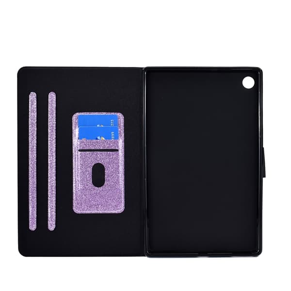 【03】Samsung Galaxy Tab A9 Glitter Läderfodral Lila