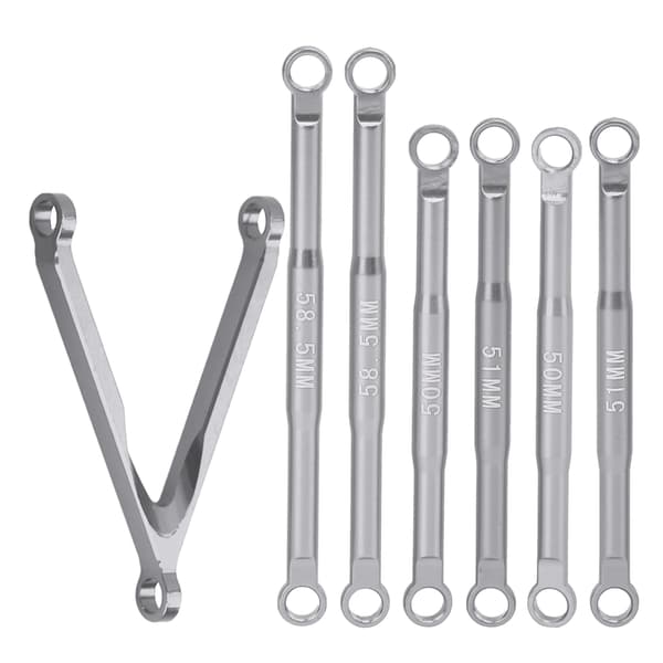 Aluminium Stangforbindelse Træk Stang Sæt Suspension Links Sæt til AXIAL SCX24 1/24 RC Bil Titanium