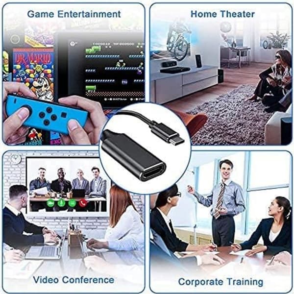 USB C till HDMI-adapter, Typ c till HDMI 4K-adapter, USB-C Typ-c till HDMI-omvandlaradapter