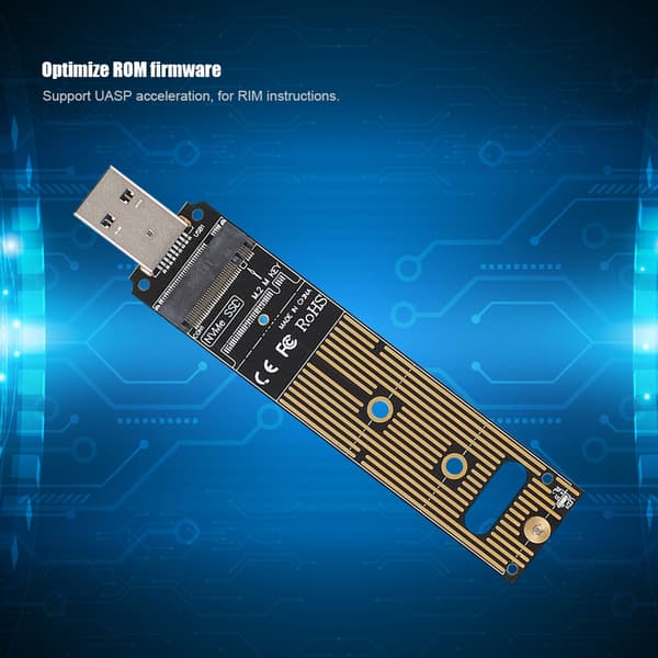 JMS583 M.2 NVME til USB3.0 Mobil Riser Kort til PCI E (KEY M) M.2 NVME SSD Udvidelseskort