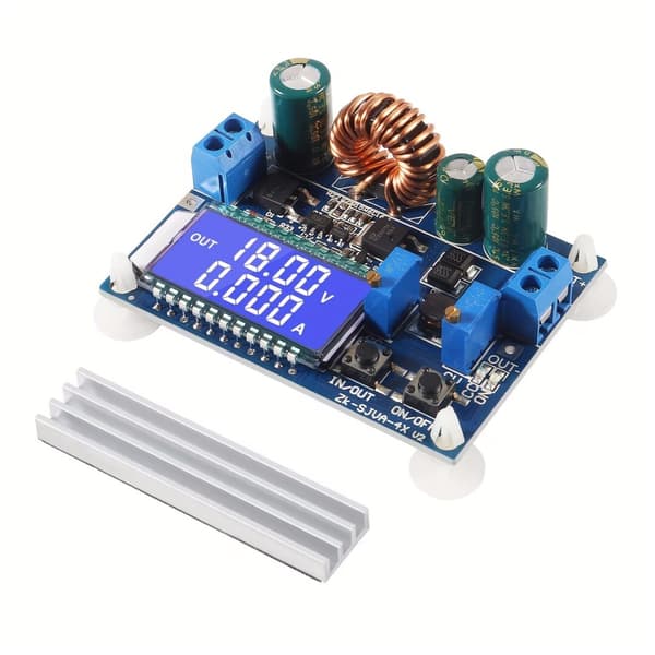 Buck-Boost Strömförsörjningsmodul: Konstant spänning/konstant ström, LCD digital display, voltmeter, amperemeter, justerbar Buck/Boost