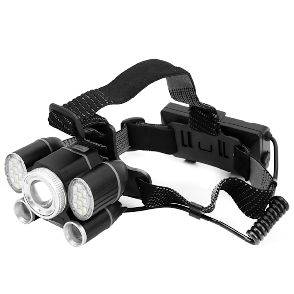 XHP50+COB LED Röd Blå 6 Ljus Zoom Elektrisk Kvantitetsdisplay Stark Belysning Pannlampa
