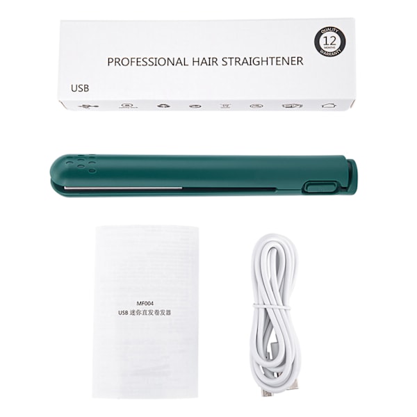 Mini 2 i 1 Glattejern USB Keramisk Opvarmning Glatning Krølle Fladjern Vert