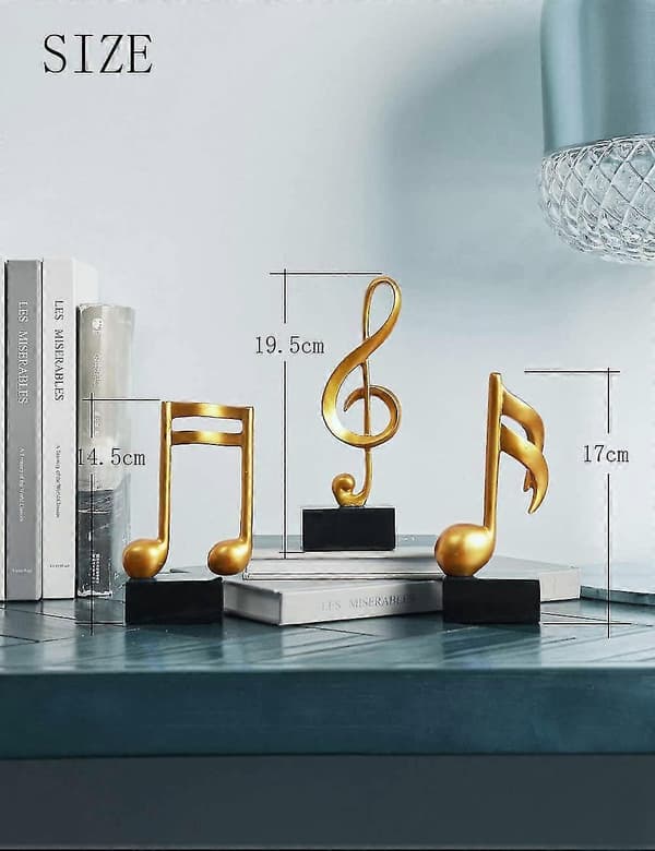 st Dekorativ Figur Node Skulptur Statue Moderne Musik Kunst Harpiks Guld
