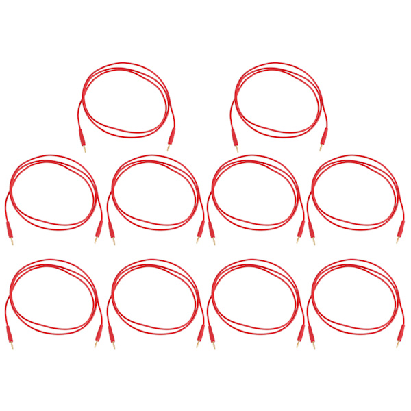 10 kpl banaaniliitin testijohto hitsattu uros-uros testauskaapeli koti-teollisuuteen 0,44mm² punainen