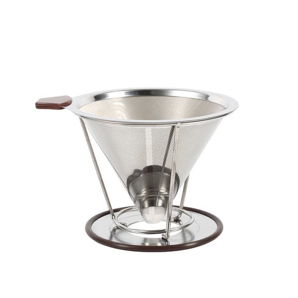 1x Portabel 304 Rostfritt Stål Dropp Dripper Dubbellager Mesh Kaffekon Filterhållare Infuse