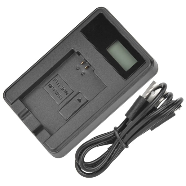SEIVI NP FW50 Batteriladdare för kamera LCD Laddningsdisplay för Sony A6000 A6300 A6500 A7r A7 Enkelplats