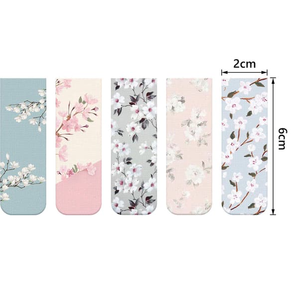 【03】10 Stycken Magnetiska Bokmärken Magnetiska Sidmarkörer Blandat Bokmärkesset (Blommig Stil, 5,8 x 2 cm)