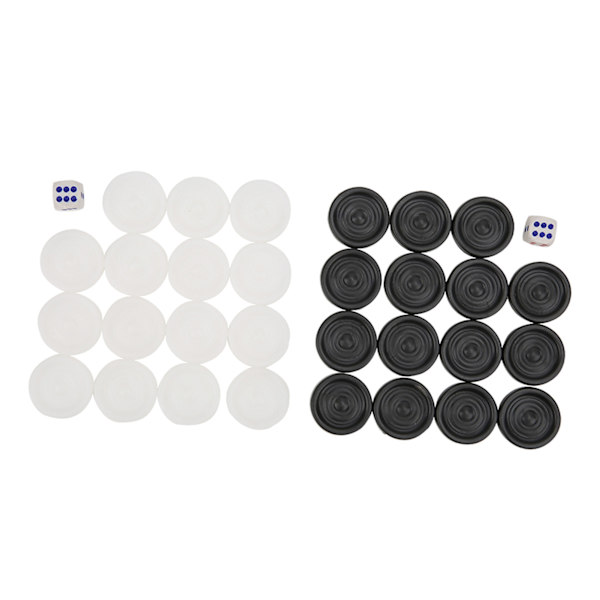 22mm Plast Sort Hvid Backgammon Brikker Spil Brikker Sæt Børn Legetøj